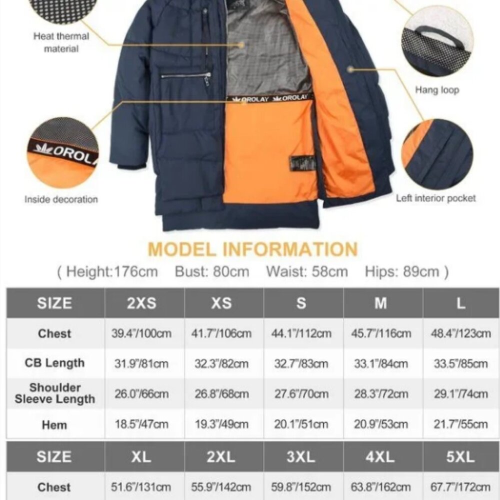 Orolay Green Jacket with Orange Lining - Picture 4 of 9
